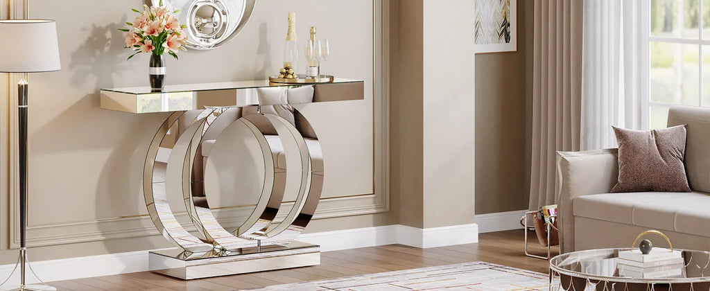 43.3" Table with Thickened Mirror Finish Tabletop