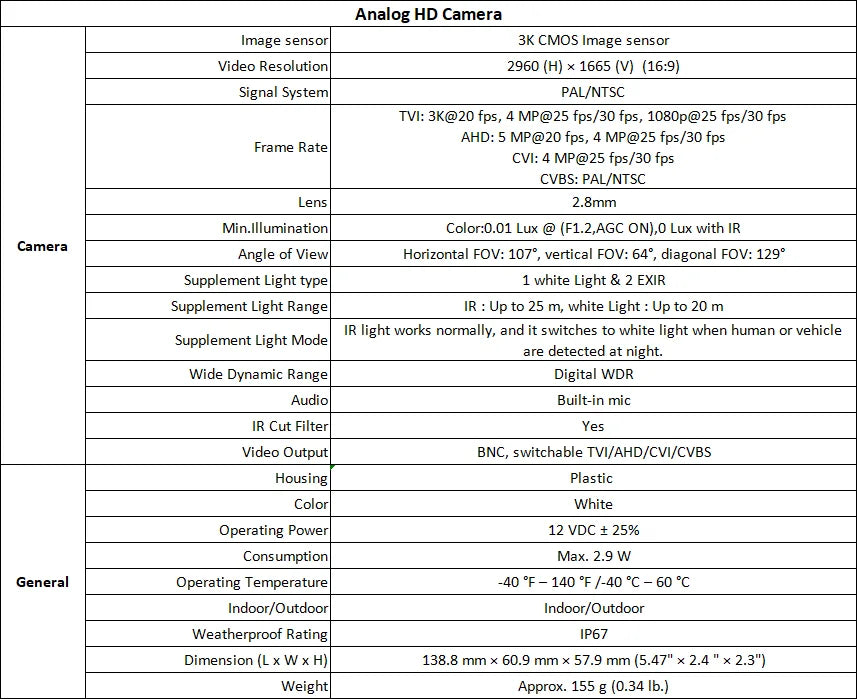 Audio Security  System Color Night Vision Camera