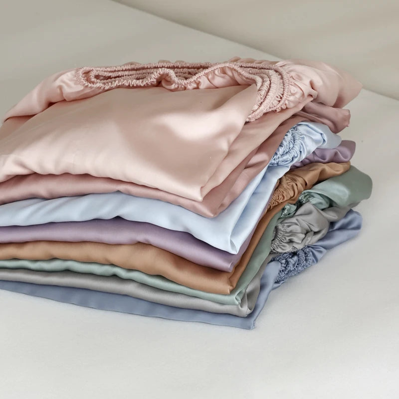 Mulberry Silk Fitted Sheet, Non-Slip Bed Cover