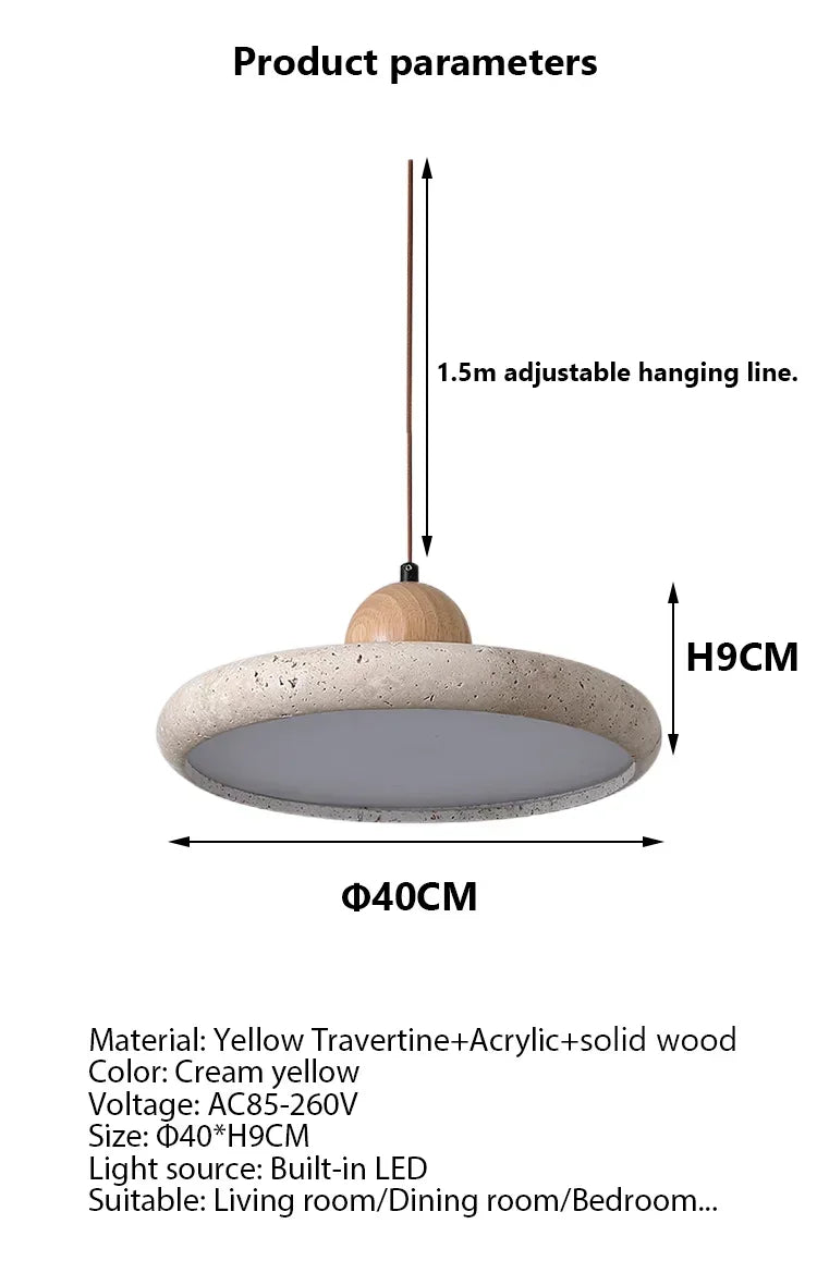 Yellow Travertine LED Pendant Lights
