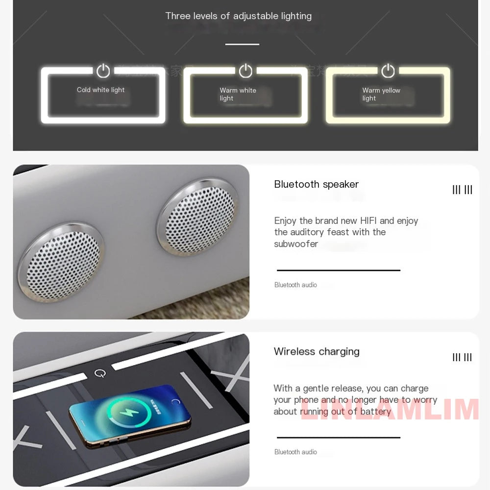 Sectional Sofa, Bluetooth Speakers, USB Charging Ports