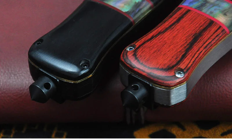 Tech Knife, Wood+ Stell Handle