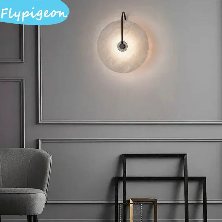 White LED Wall Lamp, Stone Design, Indoor Lighting