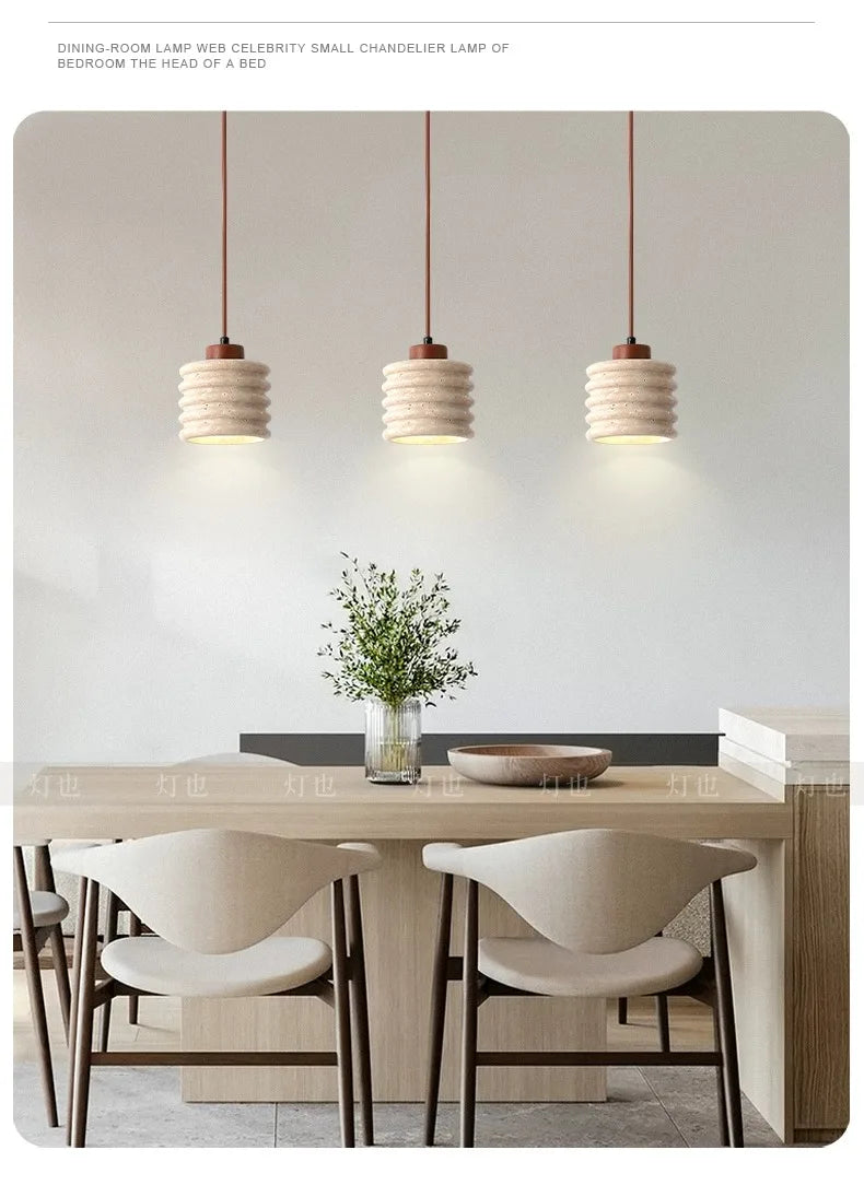 Yellow Cave Stone Led Pendant Lamp, Small Hanging Lighting