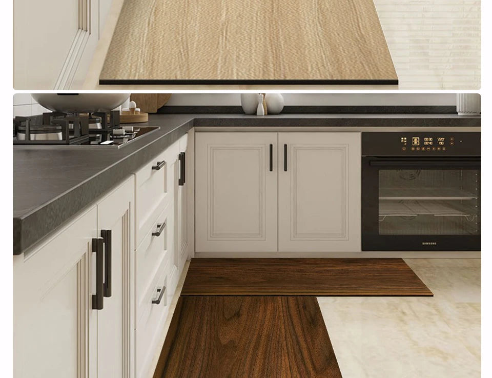 Waterproof Floor Mat Brown Imitation Wood Grain