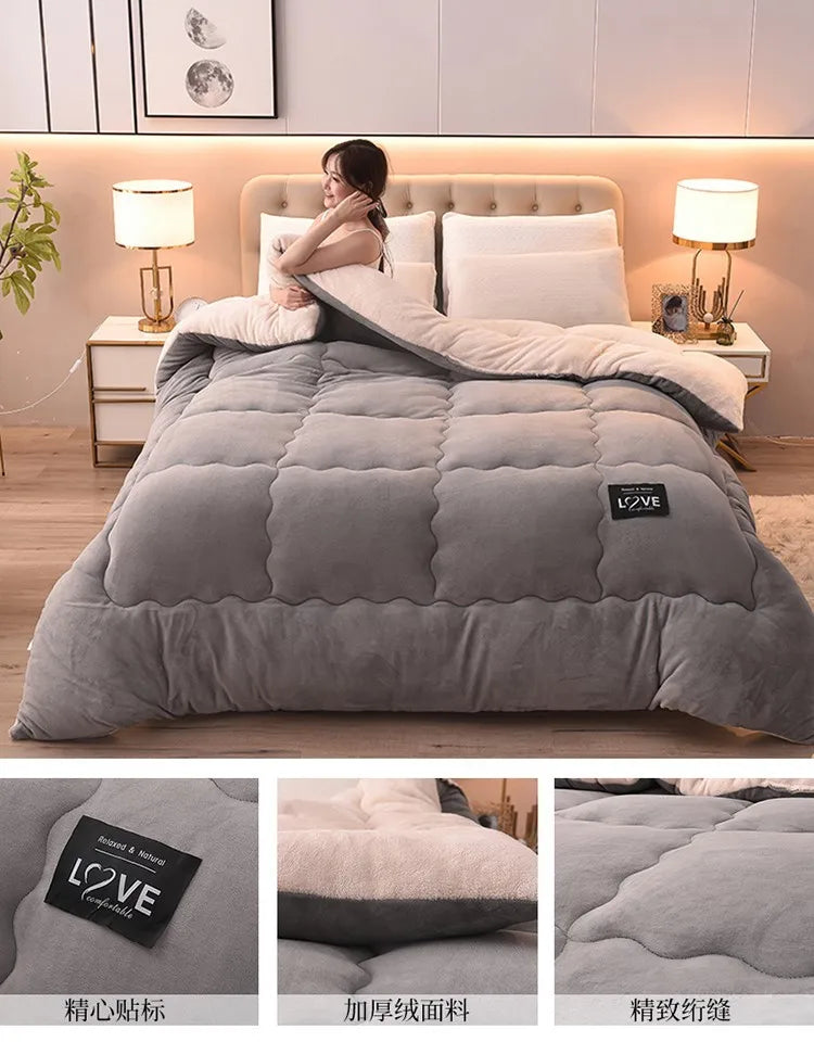 Lamb Wool, Cotton Quilt, Various Sizes, Colors