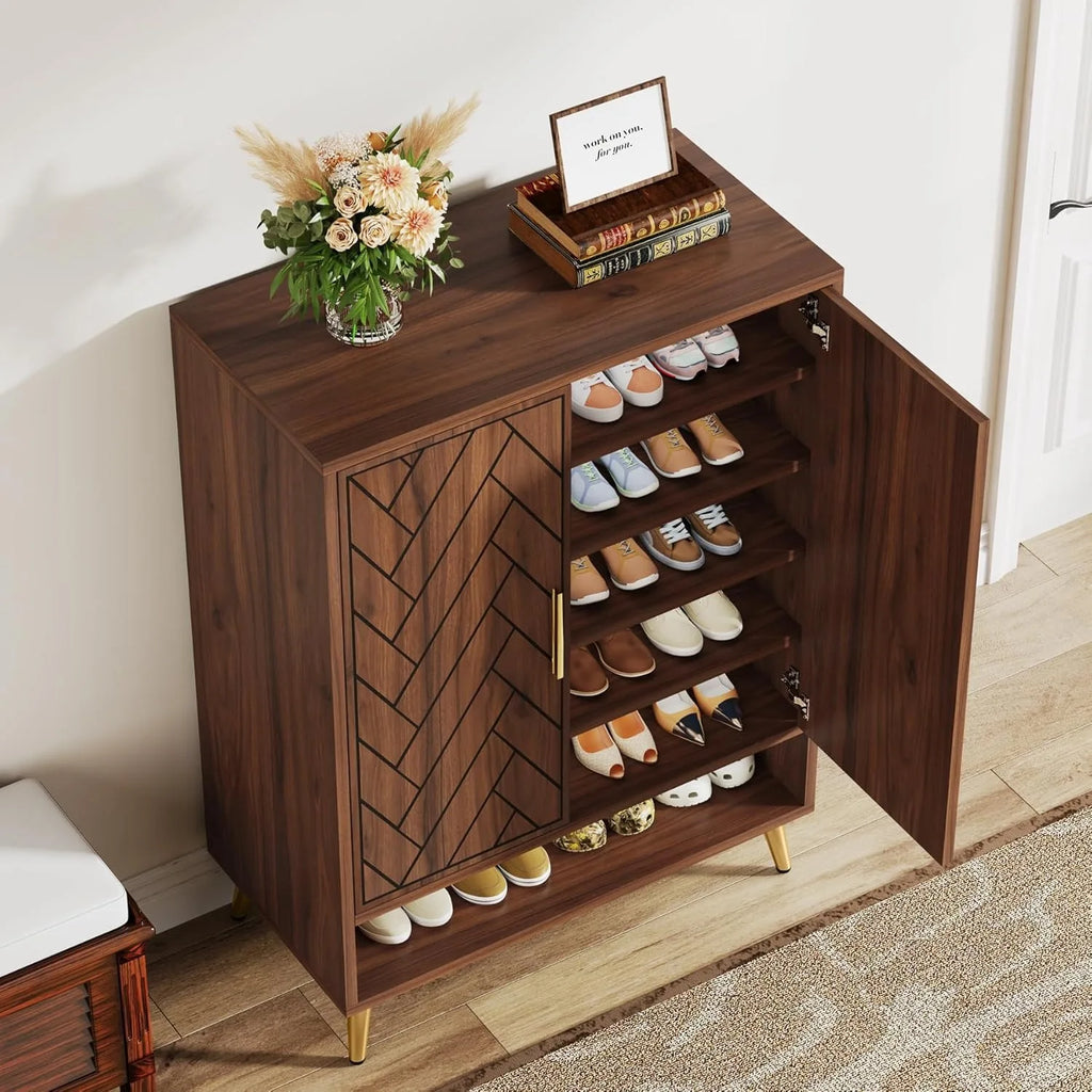 6-Tier Wooden Shoe Storage Cabinet