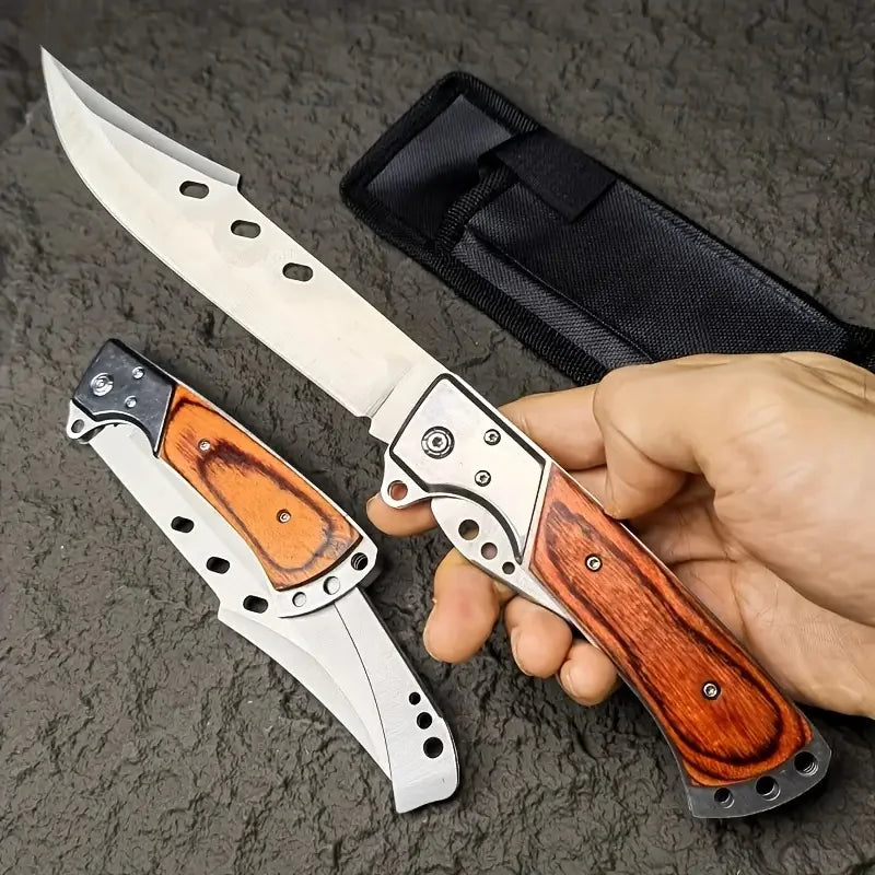 Outdoor Tri-fold Knife with Nylon Sheath