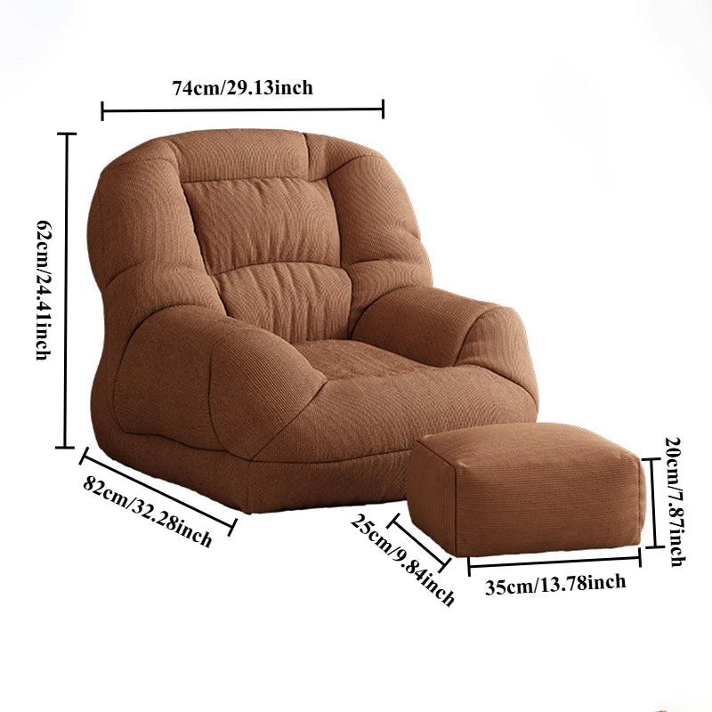 Bean Bag 1-person Sofa, Ottoman