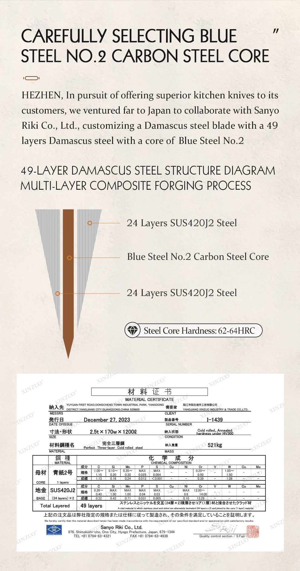 1PC Or 3PC Knife Set Damascus Steel Chef Knives