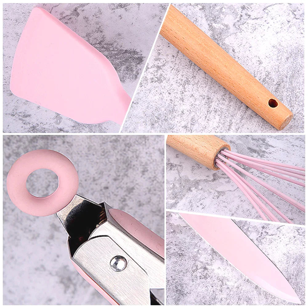 Heat Resistant Silicone Knives, Soup Spoon, Scissors, Peeler