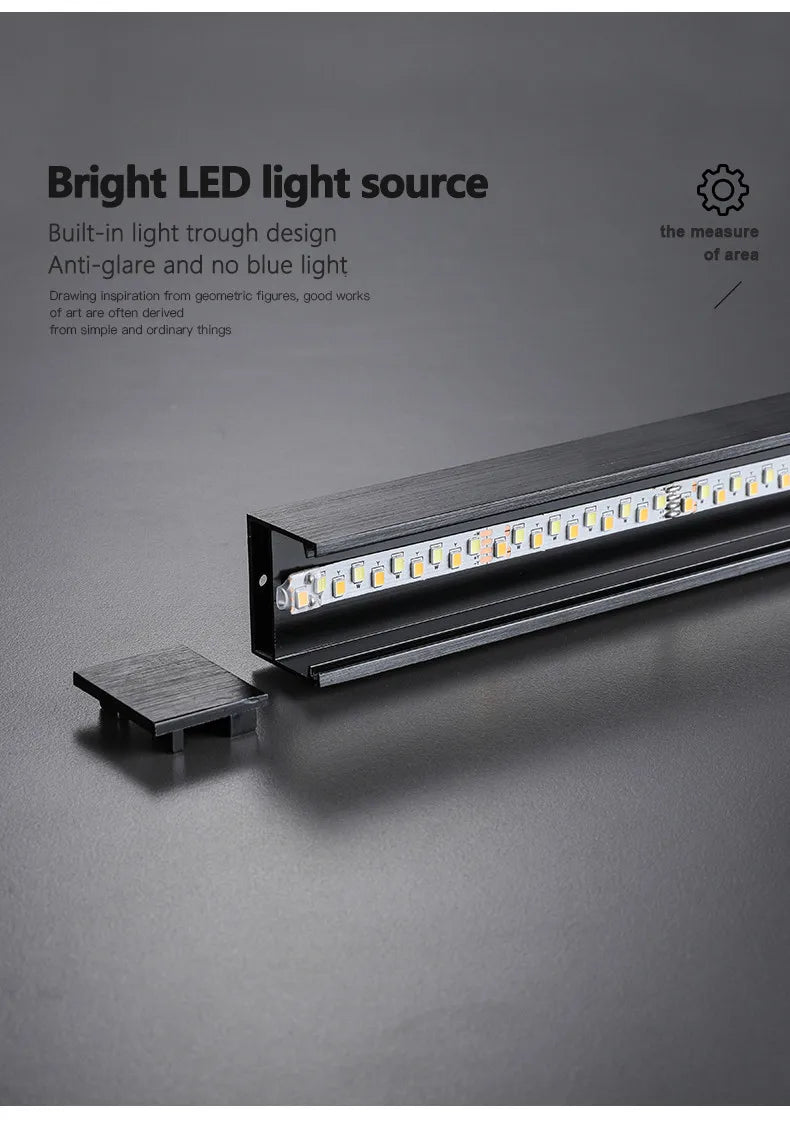 square led ceiling lamp, strip lights, black, white