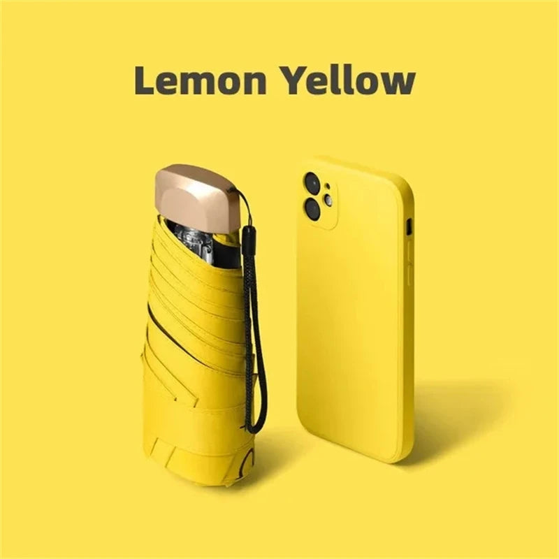Mini Sun, Rain Umbrella Small Pocket Vinyl Folding