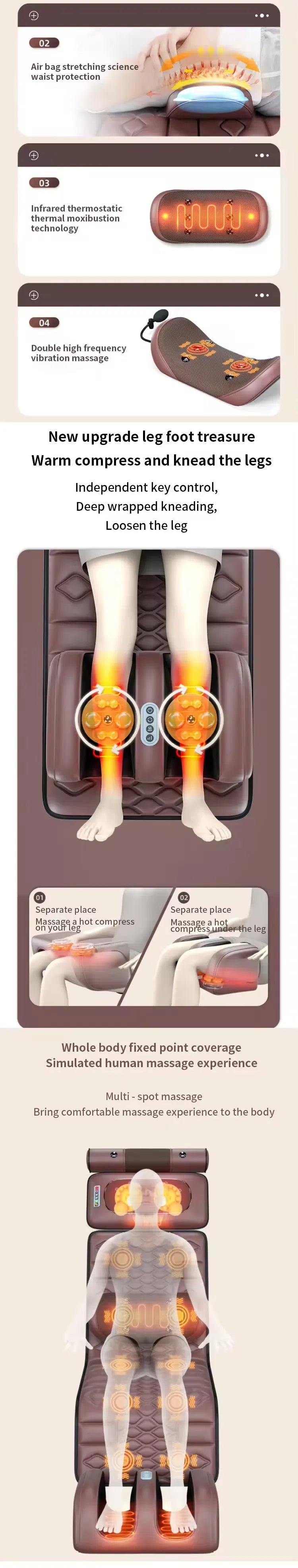 Electric Mattress Heating, Massager Cushion