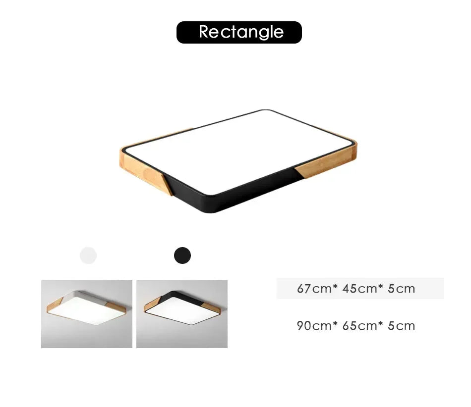 LED Ceiling Light, Wood Plus Multicolors