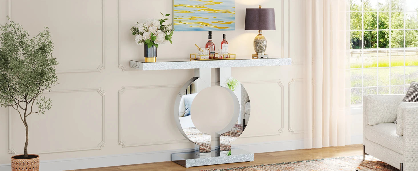 43.3" Table with Thickened Mirror Finish Tabletop