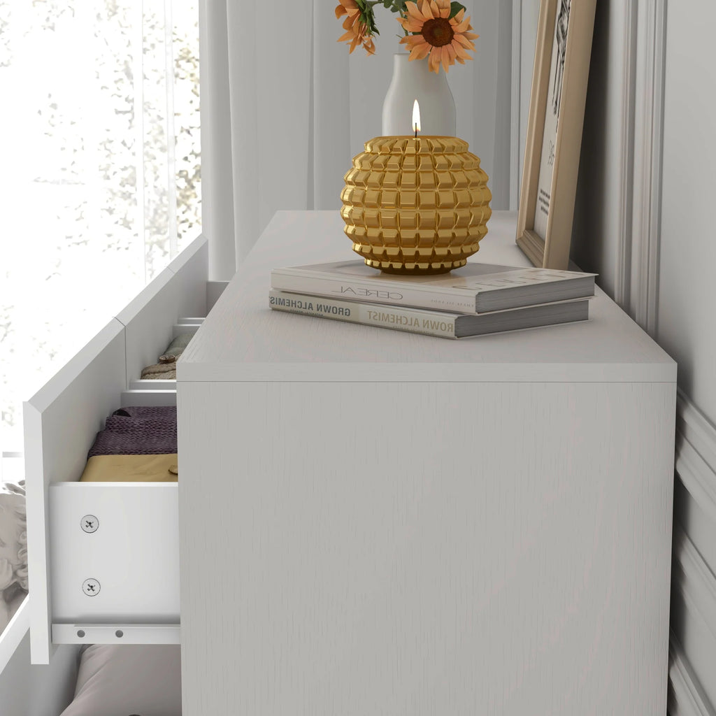 55" 7-Drawer Dresser for Bedroom, High Gloss Drawers