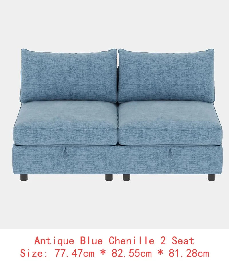 Sectional Sofa with Storage, Flexible Fabric Sleeper