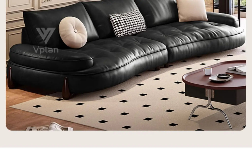Brown Leatherette Floor Sofa, Reclining Style