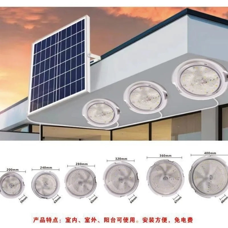 Solar Ceiling Light, Outdoor Indoor, Remote Control