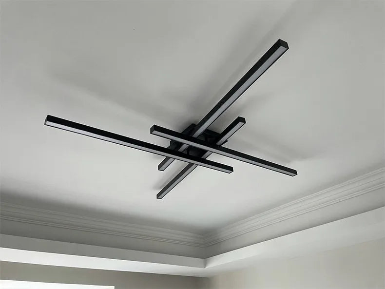 square led ceiling lamp, strip lights, black, white