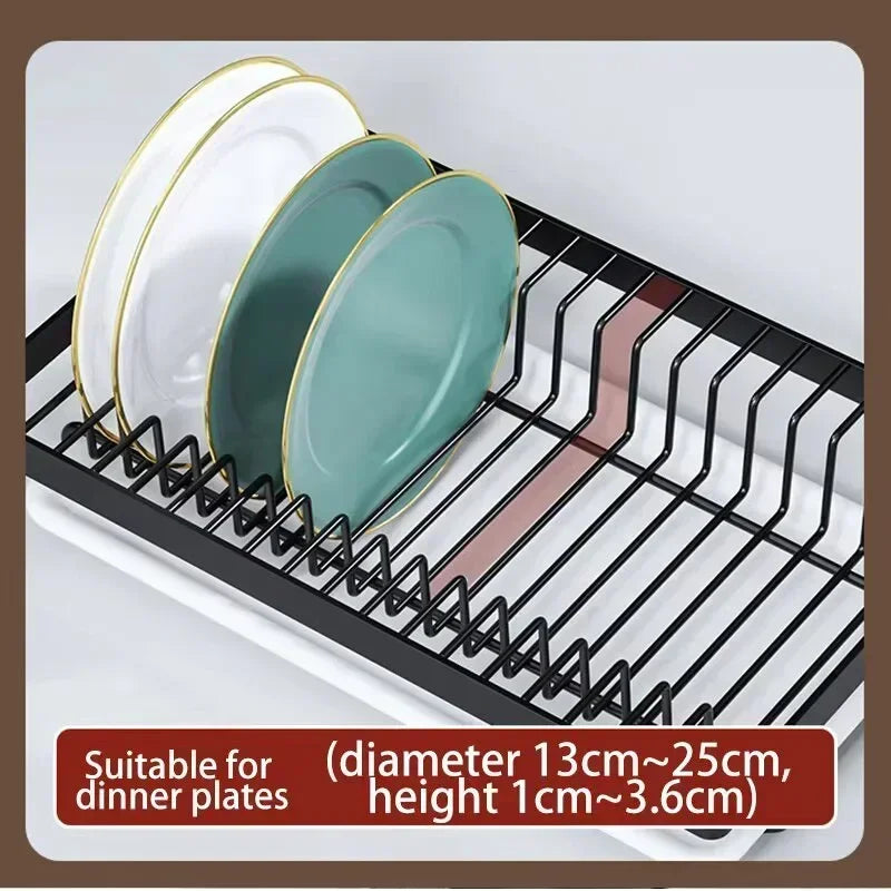 Stainless Steel Dish Rack 2-Tier, Drainboard & Utensil Holder