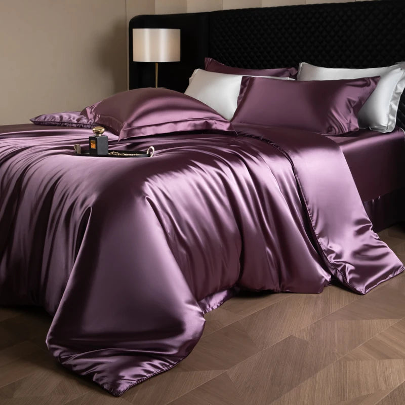 Silk Bedding Set, Duvet Cover, Fitted/Flat, Pillowcases