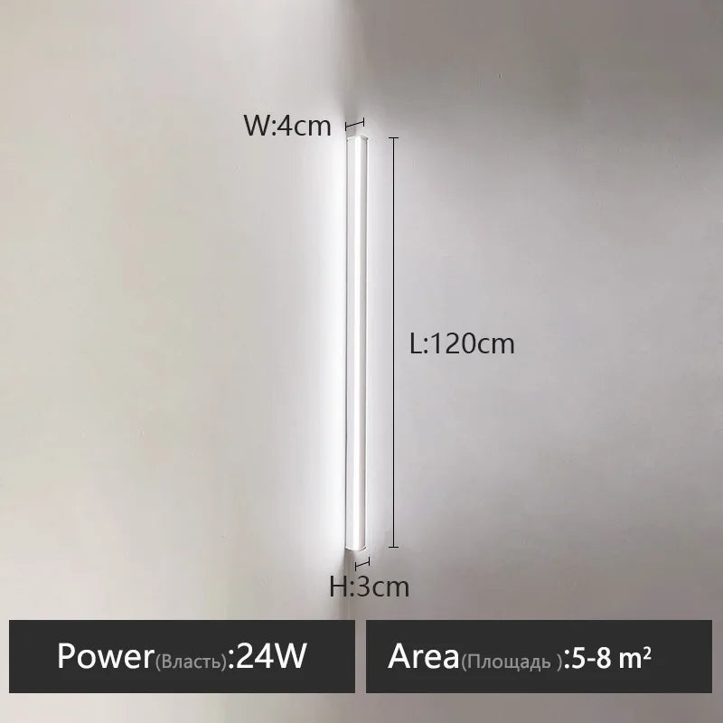 Wall lamp long strip black background