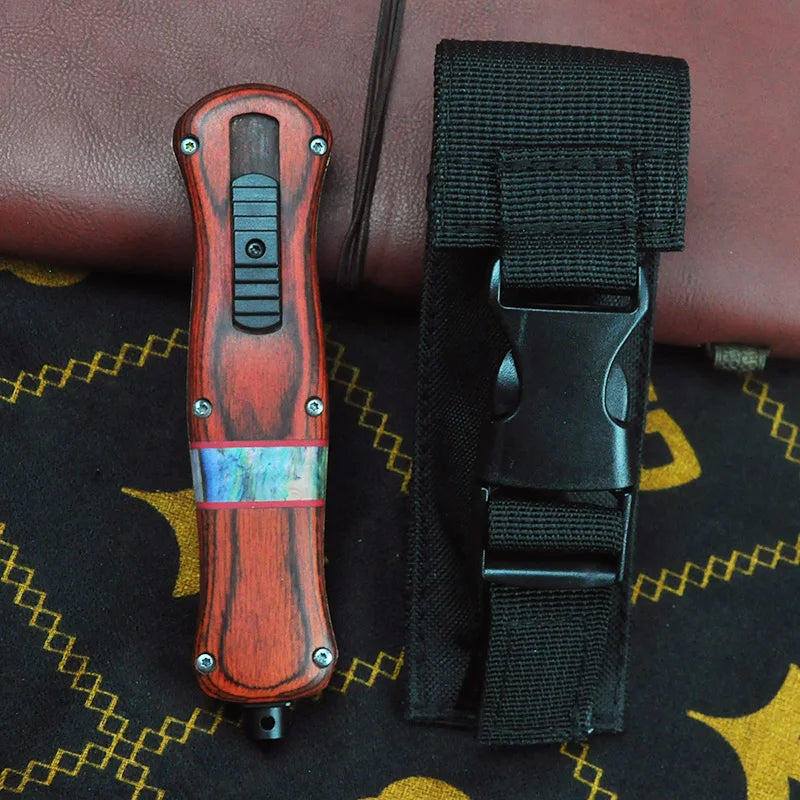 Tech Knife, Wood+ Stell Handle