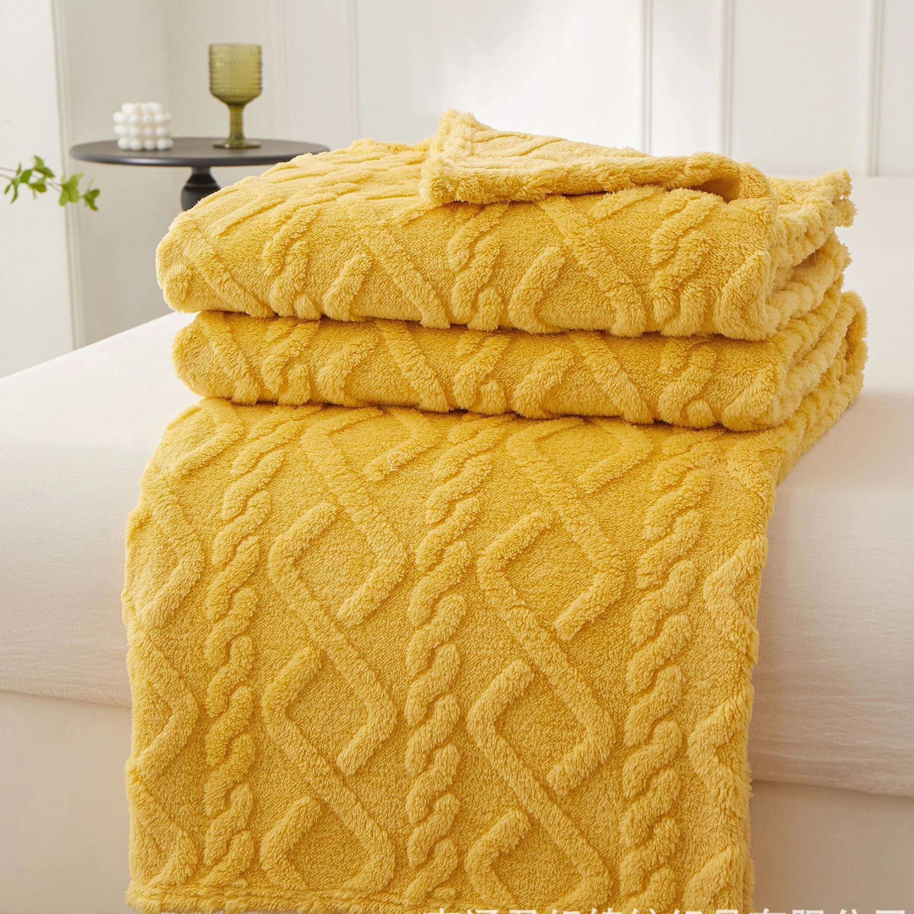 Sherpa Textile Fleece Blanket, Various Colors, Sizes