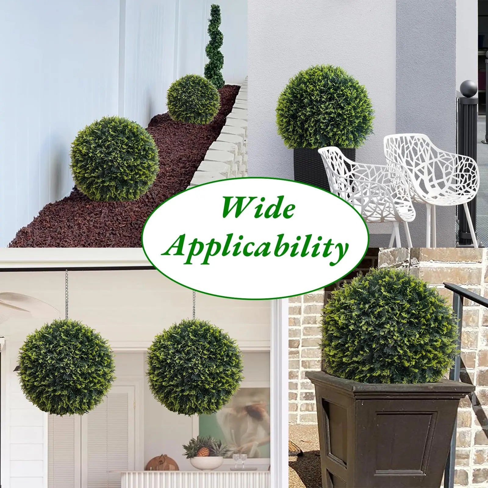 Topiary Balls, Artificial, Outdoor, Set of 2
