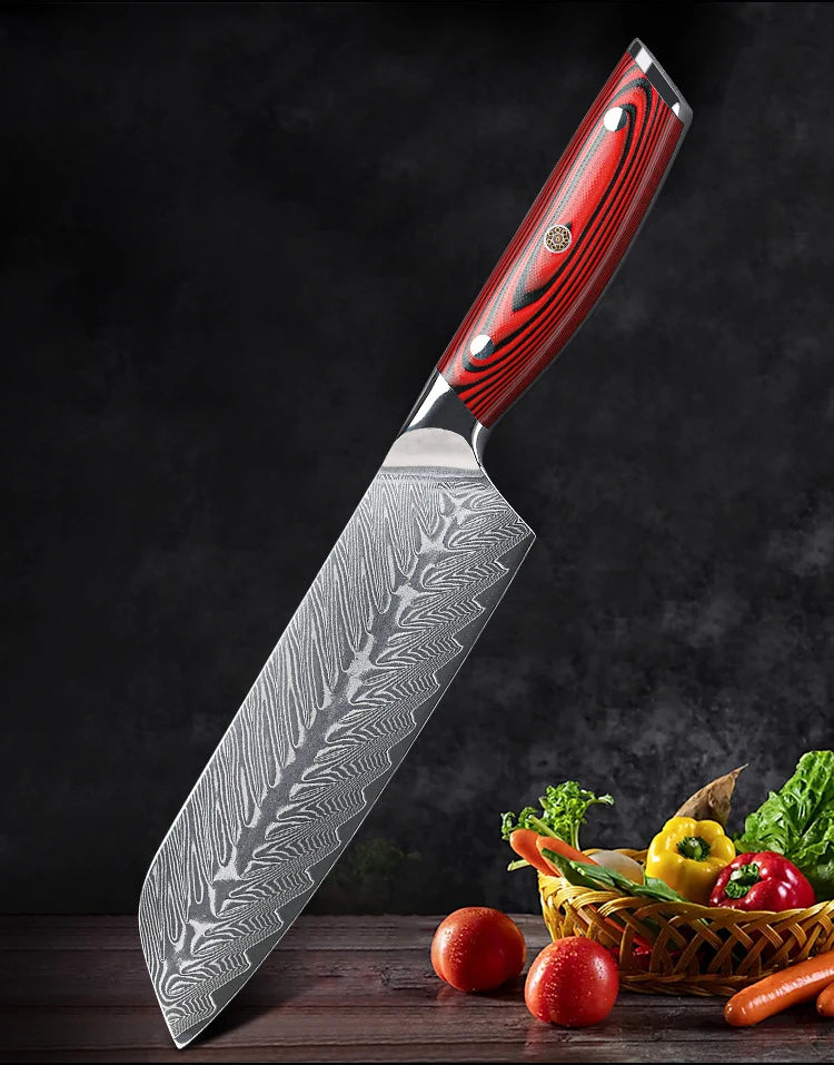 7 Inch Santoku Knife 67-layers Damascus Kitchen Knife