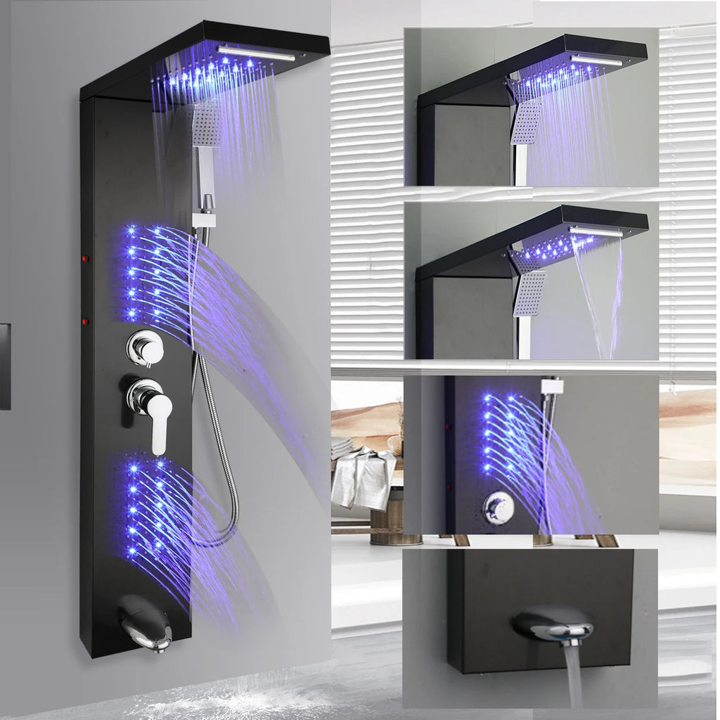 Shower Tower Waterfall Shower Head, Body Massage Jet