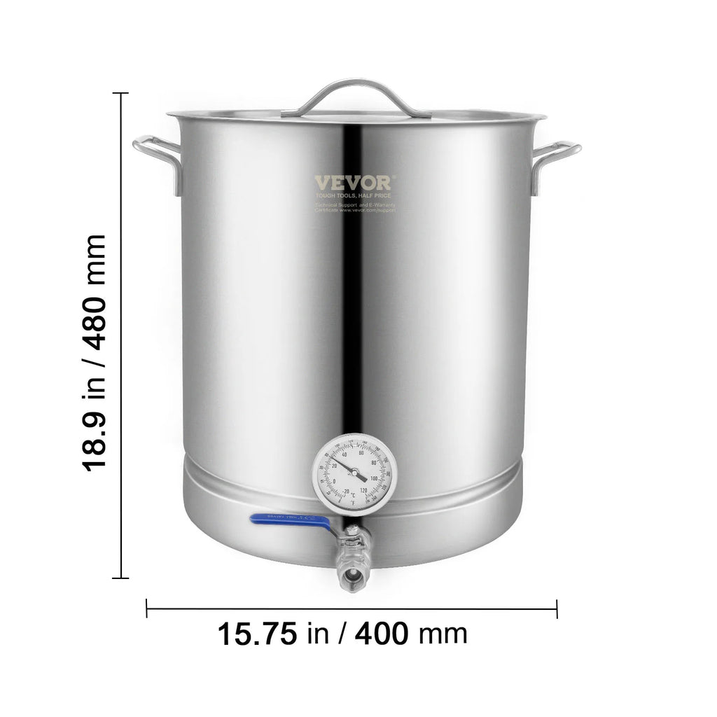 16 GALLON Brewing Pot, Beer Brew Kettle, Lid