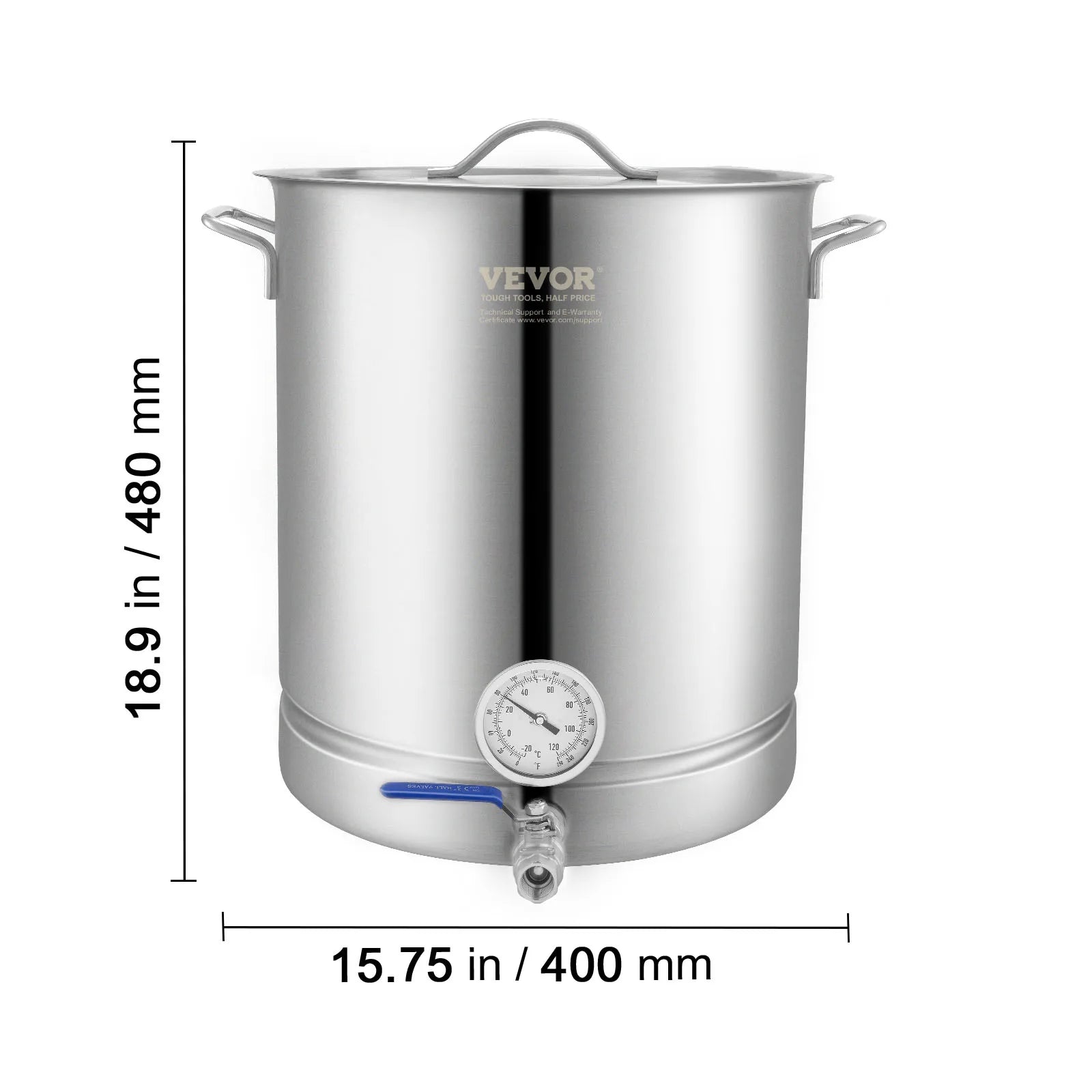 16 GALLON Brewing Pot, Beer Brew Kettle, Lid