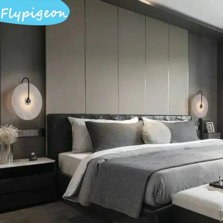 White LED Wall Lamp, Stone Design, Indoor Lighting