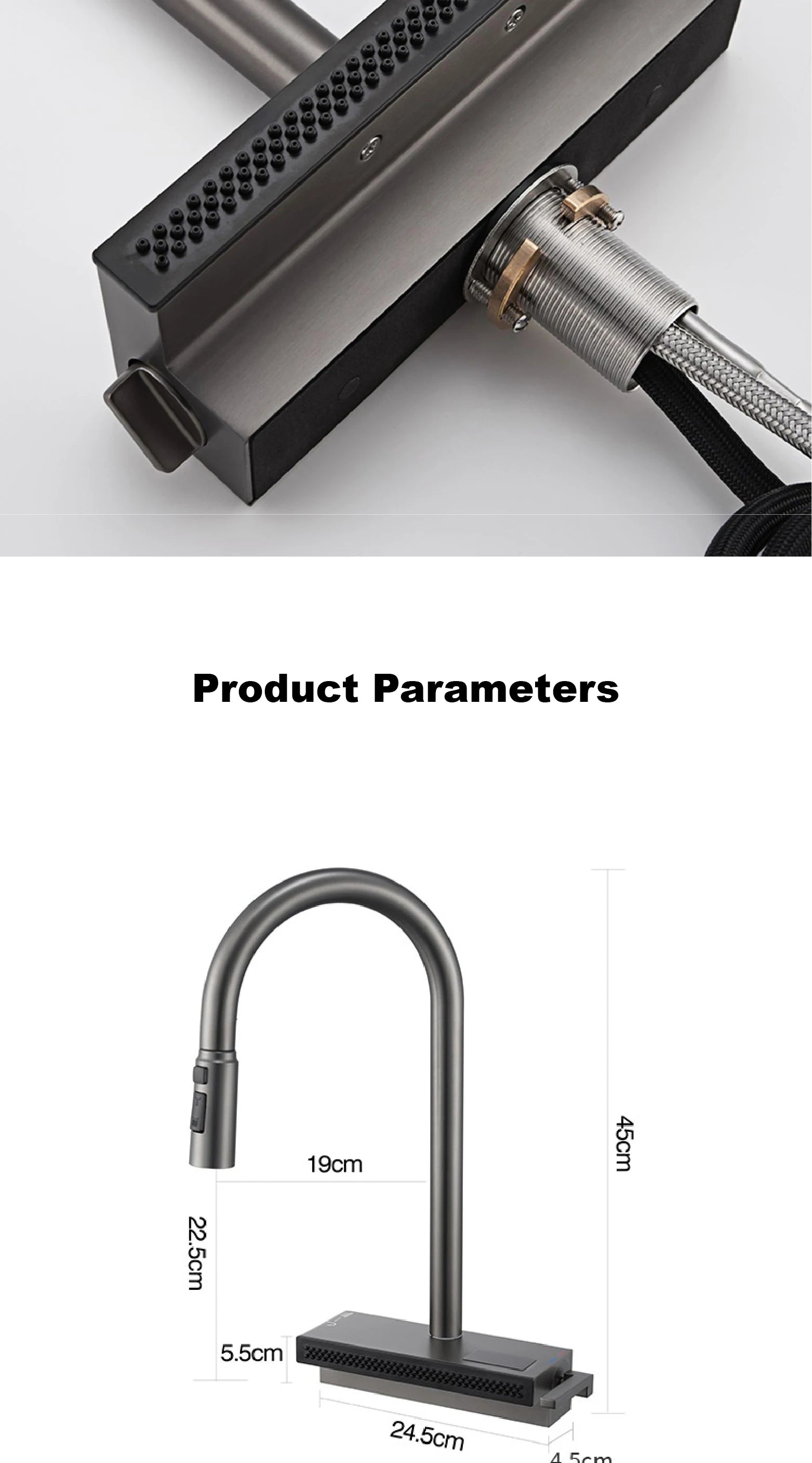 LED Digital Display Kitchen Faucet, 3 Modes Spray