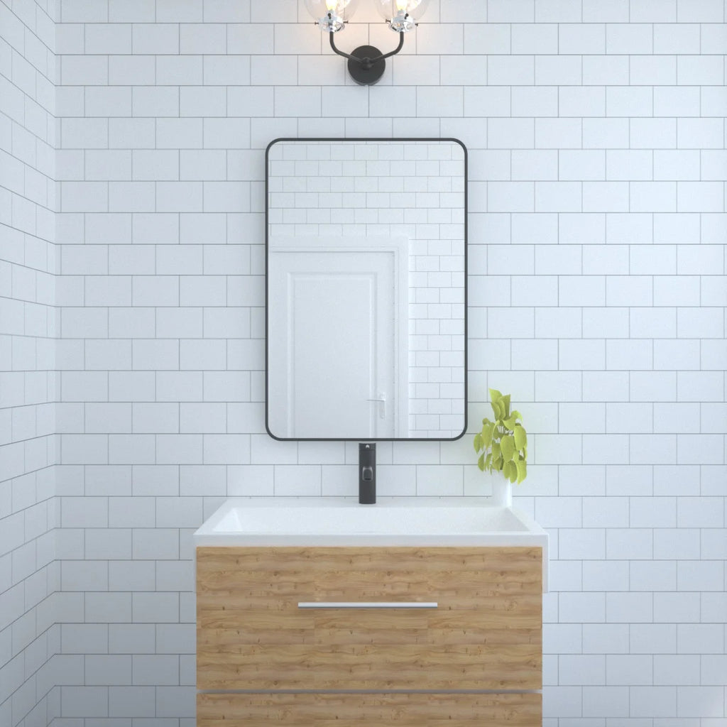 Matte Black Rectangle Wall Mirror