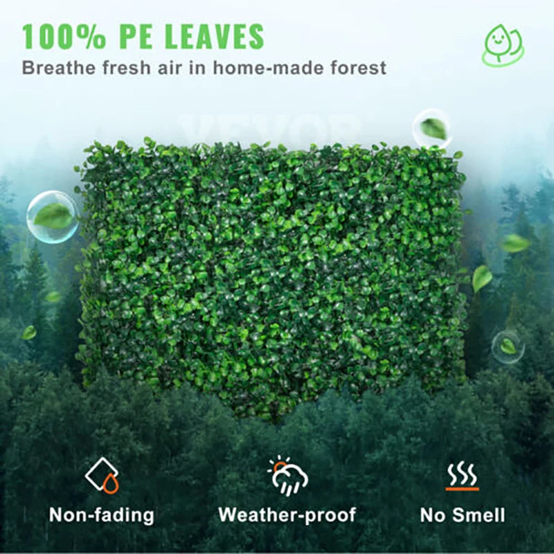 12pcs 24pcs Artificial Plants Grass Wall Panel Boxwood Hedge Greenery Privacy Fence Panel Grass for Indoor Home Garden Wedding