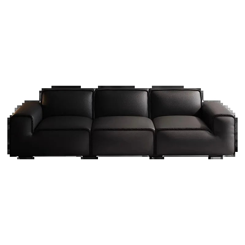 Leather Sofa, Straight Sectional for Living Room