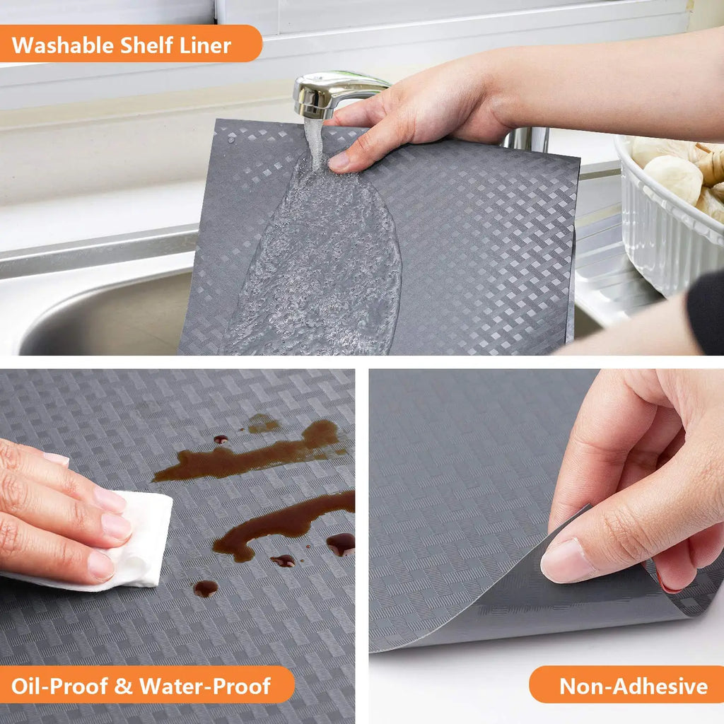 Drawer and Shelf Liner, Non-Adhesive Non-Slip Waterproof