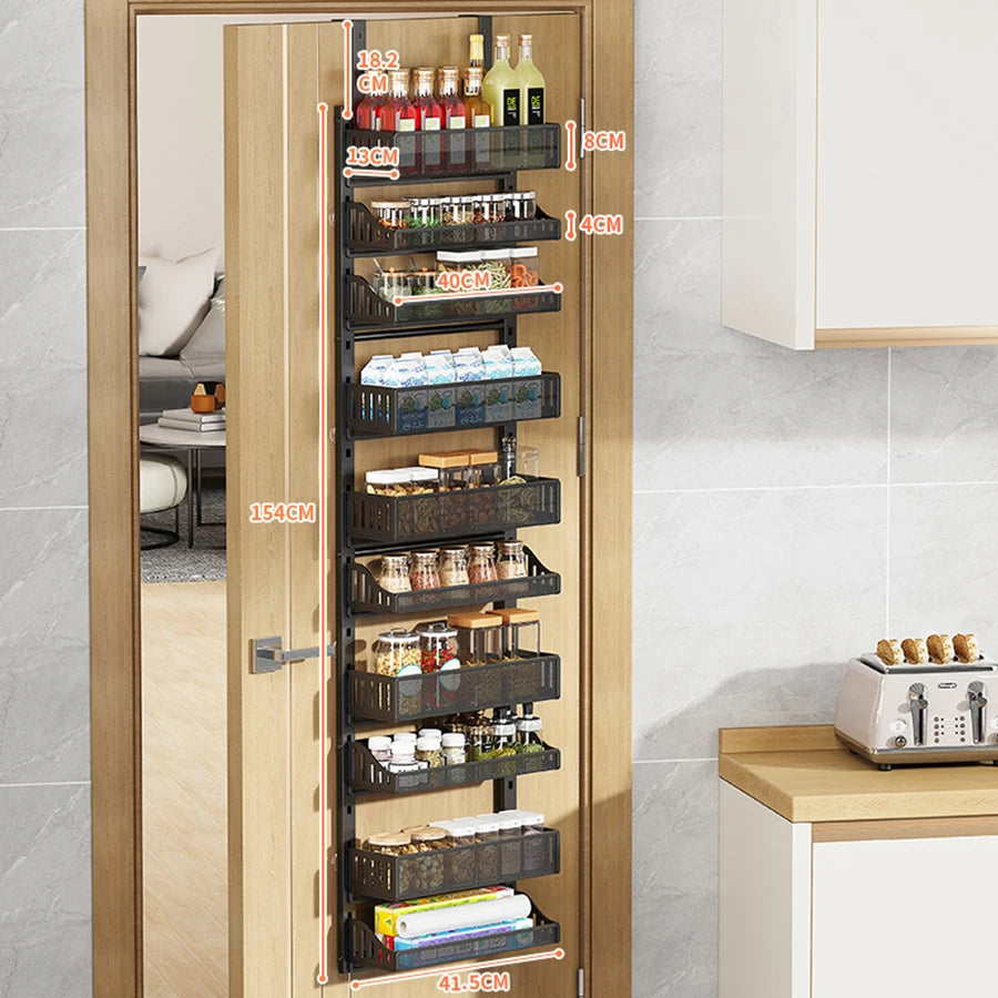 10-Tier Pantry Door Hanging Steel Storage Rack