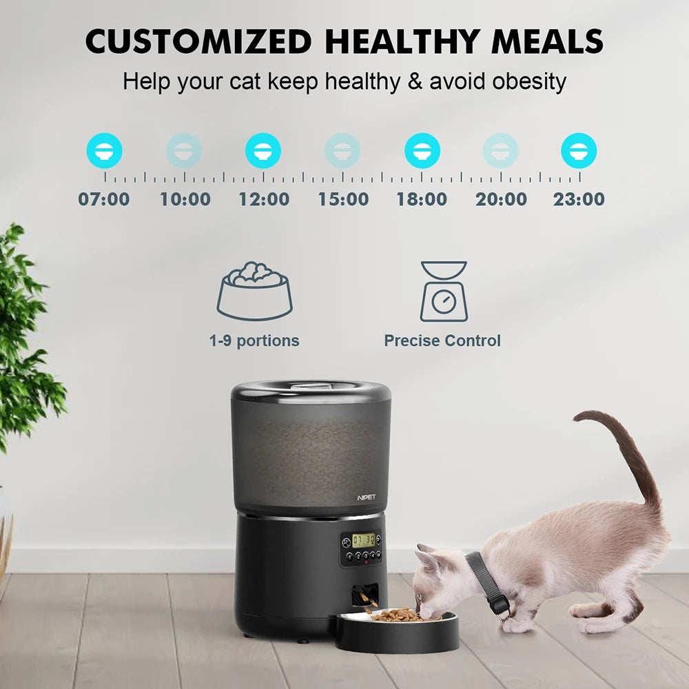 smart pet feeder, cats, dogs, stainless steel bowl