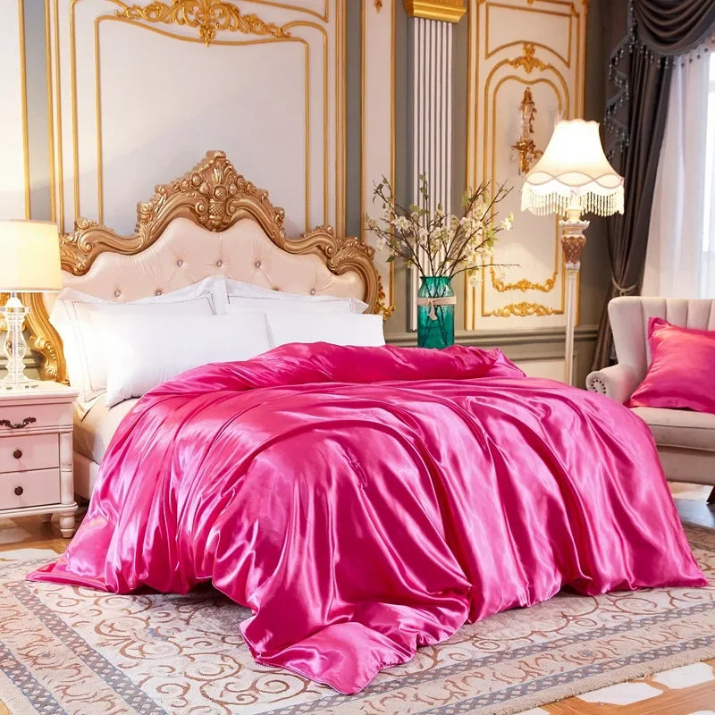 Satin Bedding Set, Duvet Cover, Bed Sheet, Pillowcase,