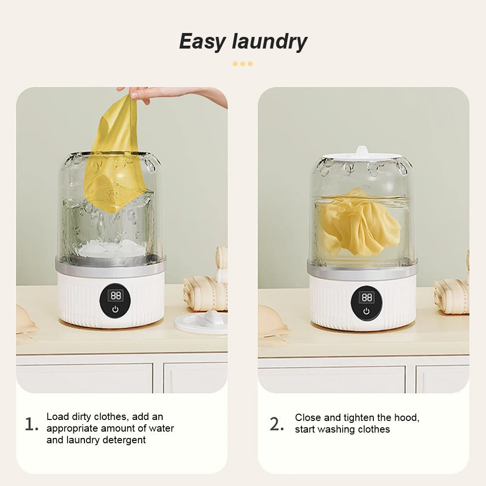 Cordless Small Washing Machine, Portable for Travel