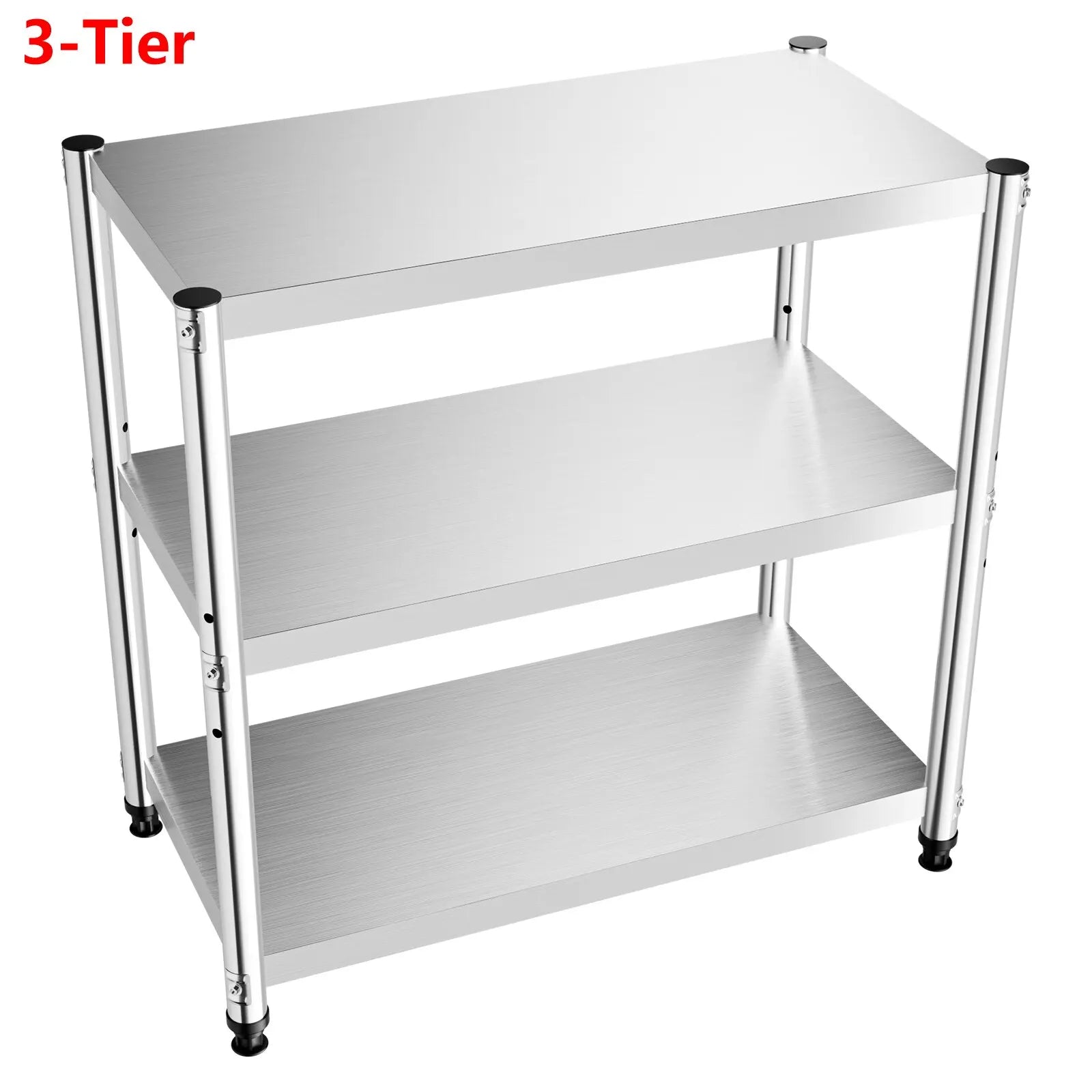 3-Tier 201 Stainless Steel Adjustable Storage Rack