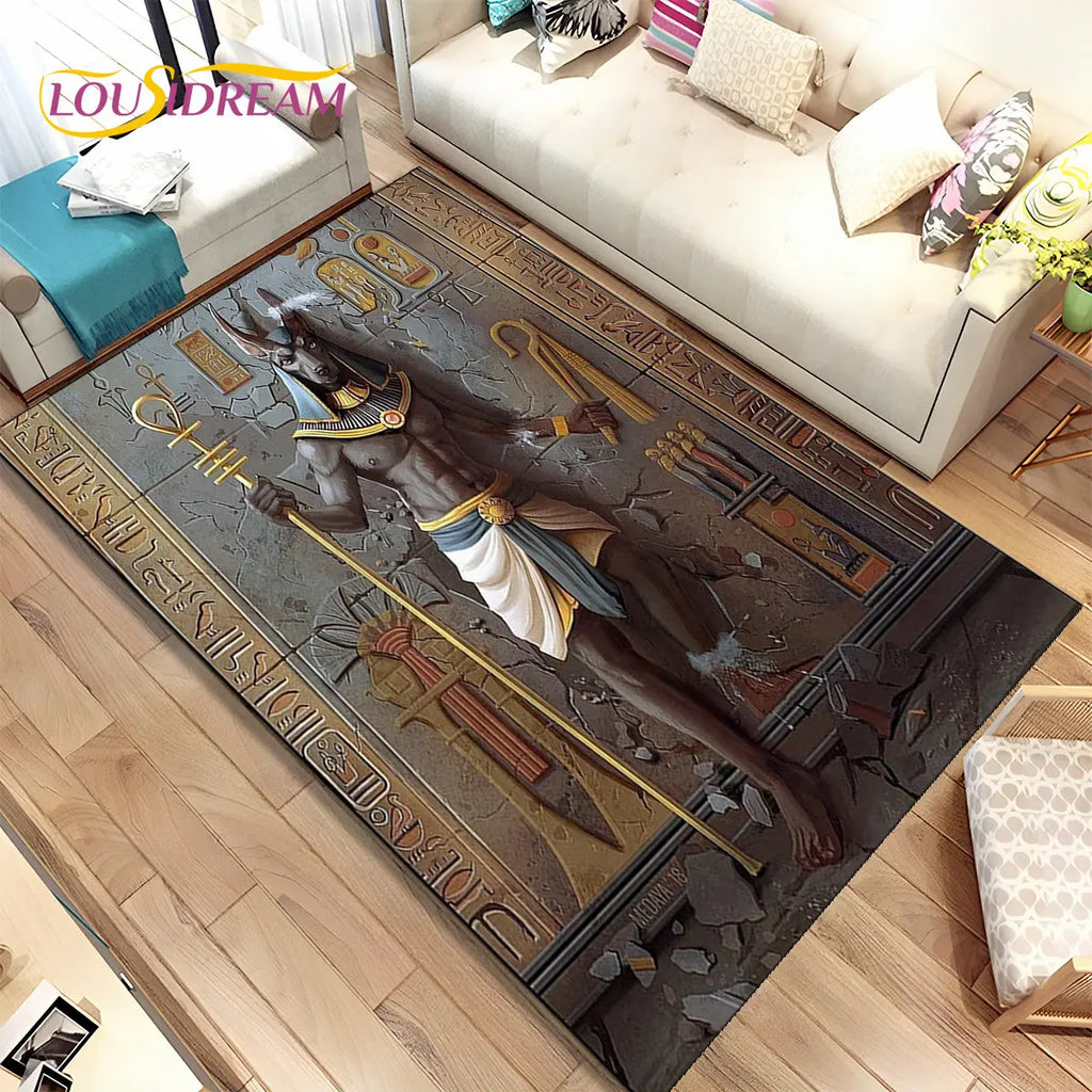 Egypt Anubis Horus Mythology Non-Slip Area Rugs