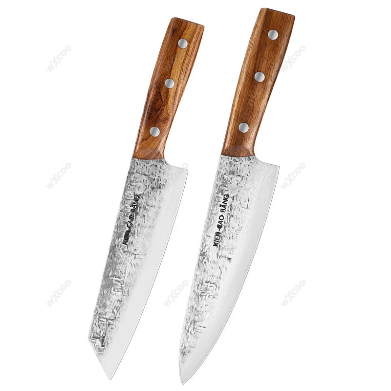 1-5pcs Japanese Kitchen Knives Set Stainless Steel Forged
