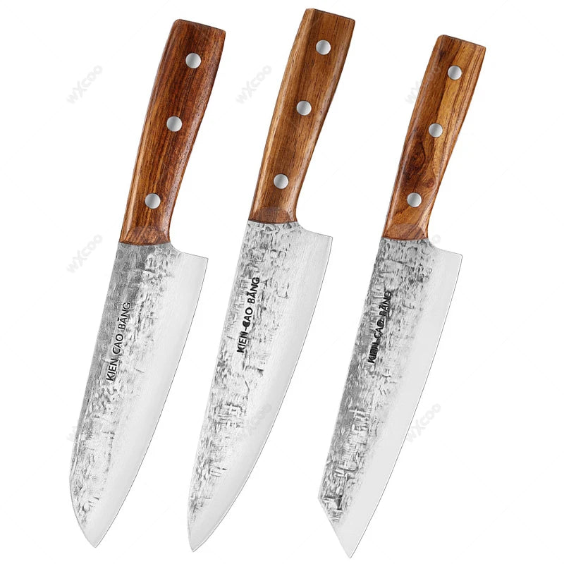1-5pcs Japanese Kitchen Knives Set Stainless Steel Forged