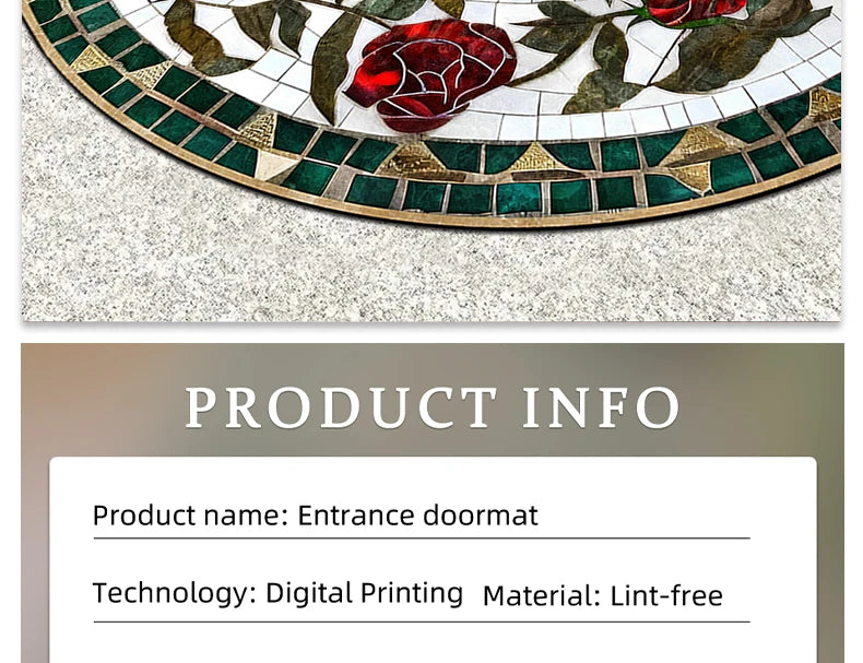 Entrance Doormat House, Outdoor, Semi-circular, Floral Style
